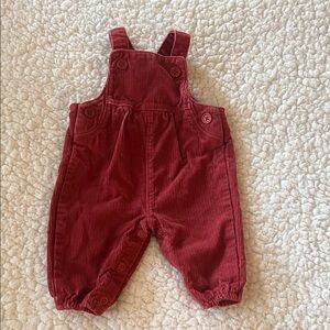 Red Corduroy Kids Overalls